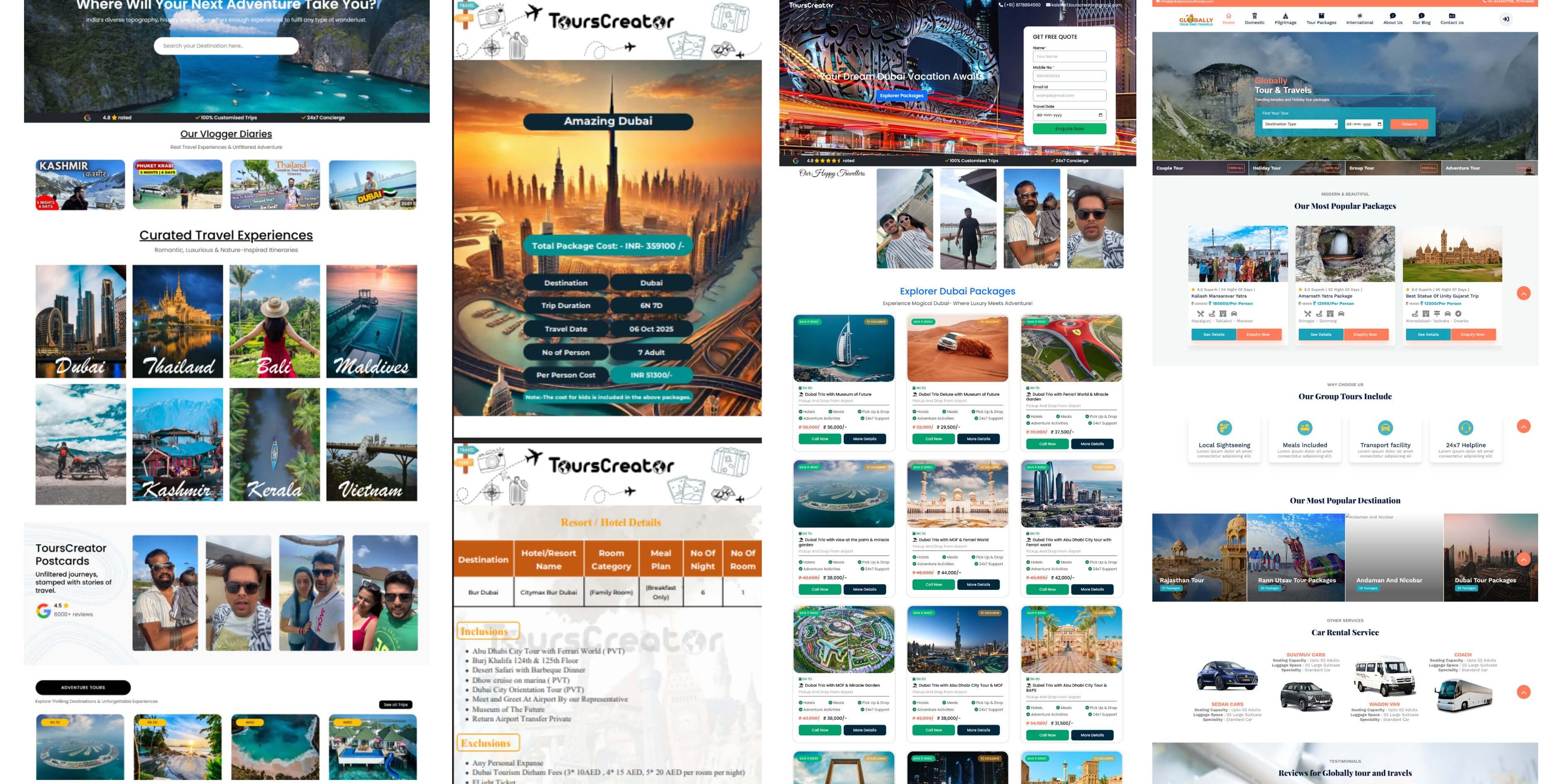 Website Design with Multi-Destination Landing Pages